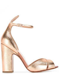 Sandales en cuir texturées dorées Francesco Russo