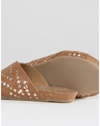 Sandales en cuir tressées marron clair Asos