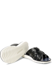 Sandales en cuir tressées noires Dolce & Gabbana