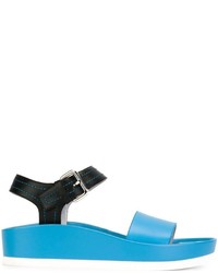 Sandales en cuir turquoise Pollini