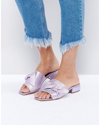Sandales en cuir violet clair Asos
