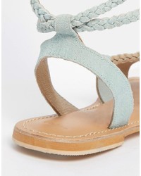 Sandales en daim bleu clair Asos