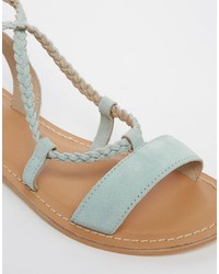 Sandales en daim bleu clair Asos