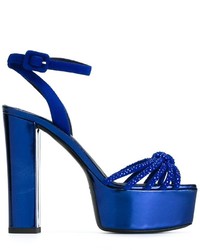 Sandales en daim bleu marine Giuseppe Zanotti Design