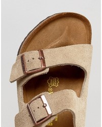 Sandales en daim marron clair Birkenstock