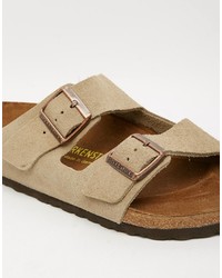 Sandales en daim marron clair Birkenstock