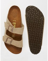 Sandales en daim marron clair Birkenstock