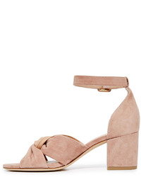 Sandales en daim marron clair Diane von Furstenberg