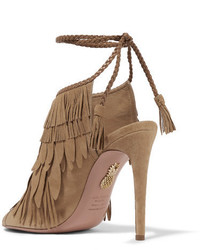 Sandales en daim marron Aquazzura