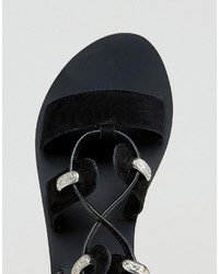 Sandales en daim noires Asos