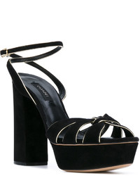 Sandales en daim noires Casadei