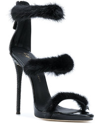 Sandales en daim noires Giuseppe Zanotti Design