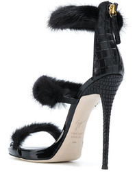 Sandales en daim noires Giuseppe Zanotti Design