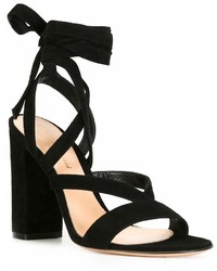 Sandales en daim noires Gianvito Rossi