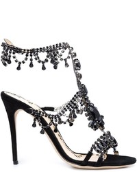 Sandales en daim noires Marchesa