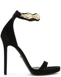 Sandales en daim noires Versace