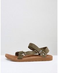 Sandales en daim olive Teva