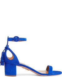 Sandales en daim ornées bleues