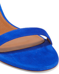 Sandales en daim ornées bleues Aquazzura