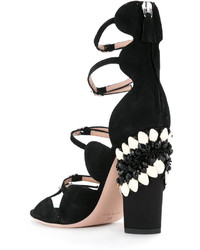 Sandales en daim ornées noires Giambattista Valli