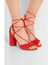 Sandales en daim rouges Aquazzura