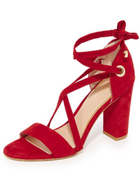 Sandales en daim rouges Diane von Furstenberg