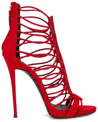 Sandales en daim rouges Giuseppe Zanotti Design