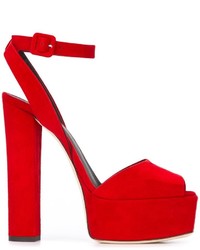 Sandales en daim rouges Giuseppe Zanotti Design