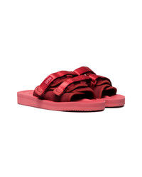 Sandales en daim rouges Suicoke