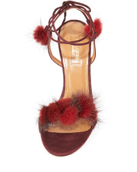 Sandales en daim rouges Aquazzura