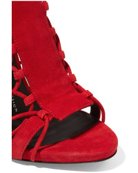 Sandales en daim rouges Giuseppe Zanotti