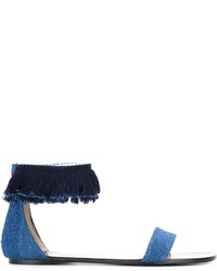 Sandales en denim bleu marine Anna Baiguera
