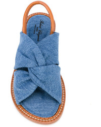 Sandales en denim bleues Robert Clergerie