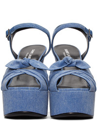 Sandales en denim bleues Saint Laurent