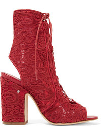Sandales en dentelle rouges Laurence Dacade