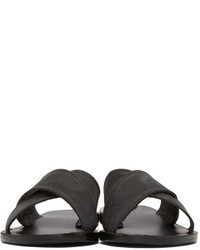 Sandales en nubuck noires Ancient Greek Sandals