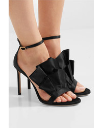 Sandales en satin noires Jimmy Choo