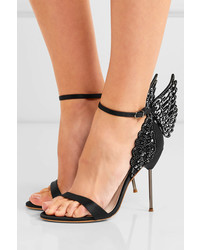 Sandales en satin ornées noires Sophia Webster