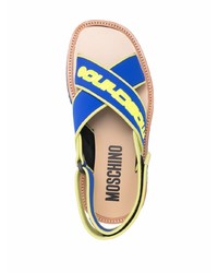 Sandales en toile bleu marine Moschino