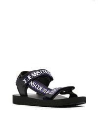 Sandales en toile imprimées bleu marine VERSACE JEANS COUTURE