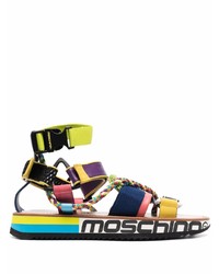 Sandales en toile multicolores Moschino