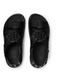 Sandales en toile tressées noires Malibu