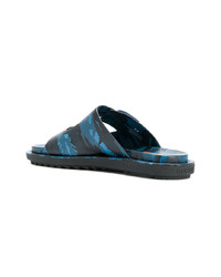 Sandales imprimées bleues Diesel