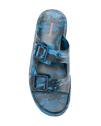 Sandales imprimées bleues Diesel