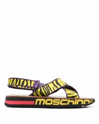 Sandales imprimées jaunes Moschino