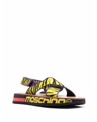 Sandales imprimées jaunes Moschino