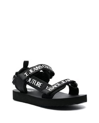 Sandales imprimées noires VERSACE JEANS COUTURE