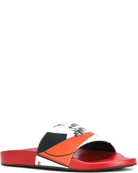 Sandales imprimées rouges Versace
