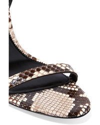 Sandales imprimées serpent marron Tom Ford