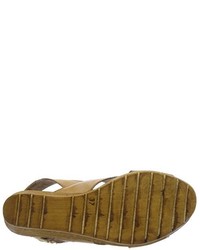 Sandales marron clair Moda in Pelle